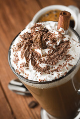 cup of coffee on wood