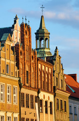 Fototapeta na wymiar Fragment frontage of the Old Market Square in Poznan.