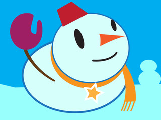 空を見上げる雪だるま