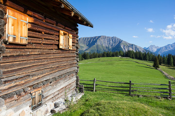 Cottages At Wiesner Alp 1.945m In Davos Wiesen Graubünden Switzerland View In Summer