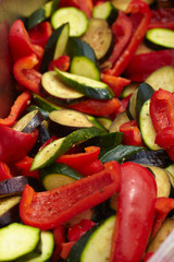 zucchini, peppers, eggplants cooked Grilled