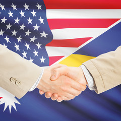 Businessmen handshake - United States and Nauru