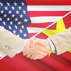 Businessmen handshake - United States and Vietnam