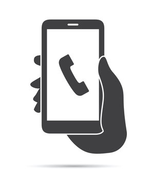 Hand Holding Phone Call Icon