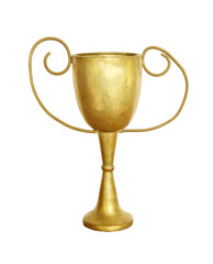 old trophy isolated on white background