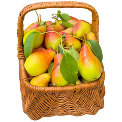 Basket with pears.