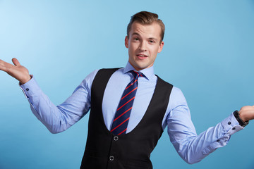 cheerful emotional businessman