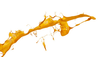 splash of orange paint isolated on white background