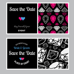 Set of diamond Save the Date for events design