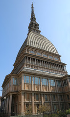 Fototapeta na wymiar Highest building in the city of Turin called MOLE ANTONELLIANA