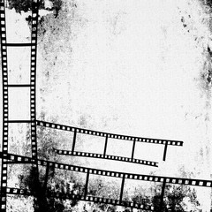 Grunge film strip background with space for text