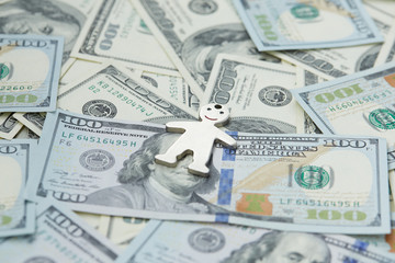 notes of dollars and little man