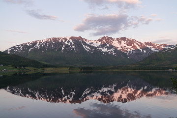 Norwegian landscape at sunset