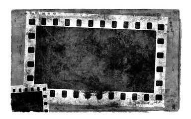 Grunge film strip frame