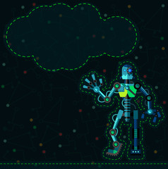 Deep space. Robots planet.