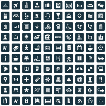 Hotel 100 Icons Universal Set