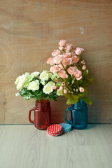 canetion flower and rose flower