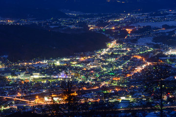 Cityscape of Suwa in Nagano, Japan