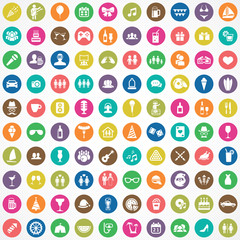 Fototapeta na wymiar party 100 icons universal set