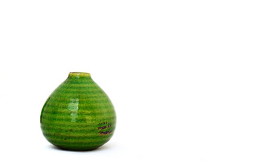Green vintage ceramic jar small shape