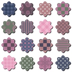 scrapbook flowers on white background 