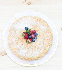 Napoleon cake with berries