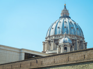 Fototapeta na wymiar st. peters dome in vatican,rome