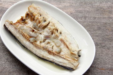white steam river fish