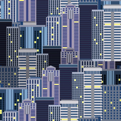 City Skyscrapers Seamless Pattern