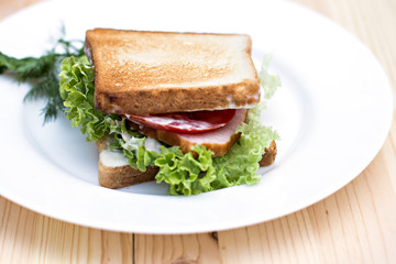 Sandwich  on the table