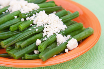 Green Beans and Feta Cheese – Steamed green beans with feta cheese.