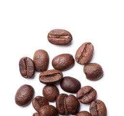 top view on roasted coffee beans