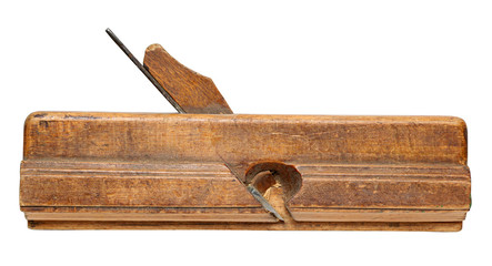 old molding plane   isolated on  White Background.   
