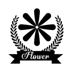Black flower silhouette icon