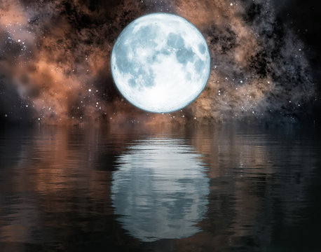 moon and reflection
