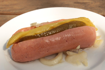 pickled sausage with sauerkraut