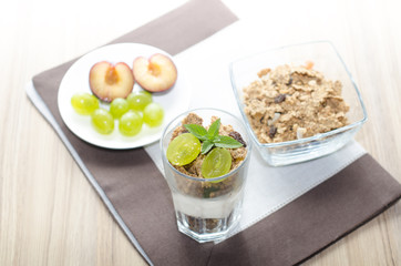 Cereals products on a table