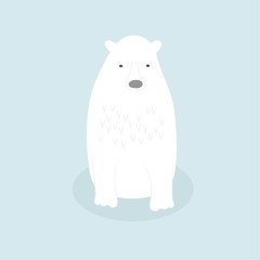 White polar bear cute cartoon.