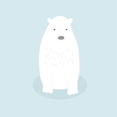 White polar bear cute cartoon.