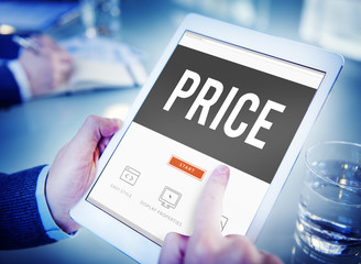 Price Cost Expense Money Rate Value Commerce Concept