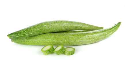 Snake gourd on white background