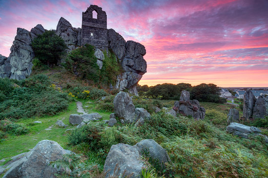 Fiery Sky Over Roche Rock