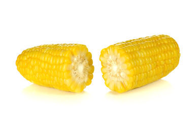 ears of Sweet corn isolated on white background