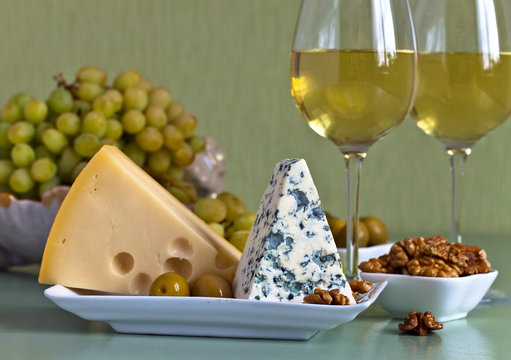 Cheese with wine