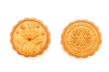 Moon cakes isolated on white background