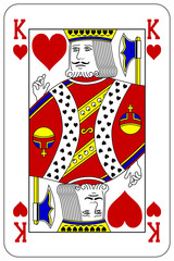 Fototapeta premium Poker playing card King heart