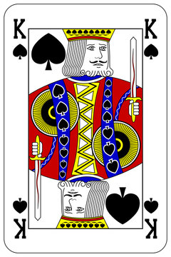 Poker playing card King spade