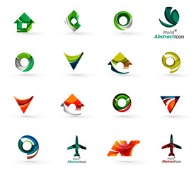 Set of various geometric icons -  rectangles triangles squares