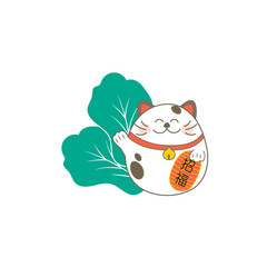 Japanese lucky fortune cat Maneki Neko.