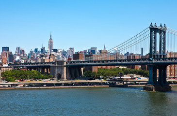 Fototapeta na wymiar U.S.A., New York,Manhattan,view from the Brookllyn Bridge